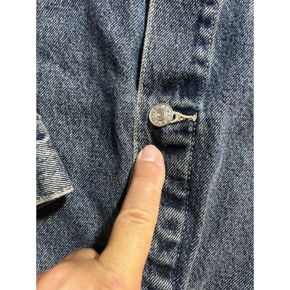 Vintage 90s Sean John Carpenter Denim Jacket Size XL Big Heavy Embroidered Rare. - Picture 4 of 14